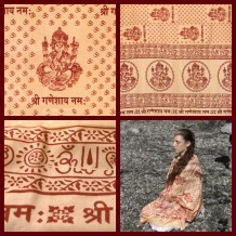 Prabhuji Meditation Yoga Prayer Shawl - Ganesh - Peach Large