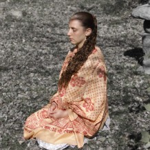 Prabhuji Meditation Yoga Prayer Shawl - Ganesh - Peach Large