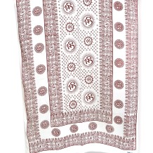 Prabhuji Meditation Yoga Prayer Shawl - Mantra Om - White Large