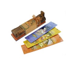 Prabhuji Incense Gift Set - Bamboo Burner + 3 Meditation Incense Sticks Packs and Holiday Greeting - Happy Holidays