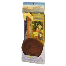 Prabhuji Round Burner + 3 Meditation Incense Sticks Packs & Holiday Greeting