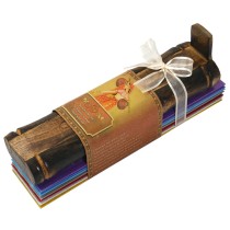 Prabhuji Incense Gift Set - Bamboo Burner + 7 Chakra Incense Sticks Packs & Holiday Greeting - Joy