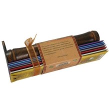 Prabhuji Incense Gift Set - Bamboo Burner + 7 Chakra Incense Sticks Packs & Holiday Greeting - Love
