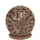 Prabhuji Burner for Cones and Candle Holder - Soapstone Carved Tea-Light Ball - Leaves 3 inches