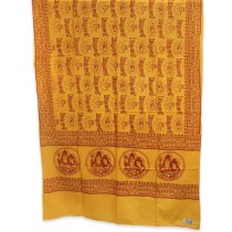 Prabhuji Meditation Yoga Prayer Shawl - Shiva, Parvati and Ganesh - Yellow Large