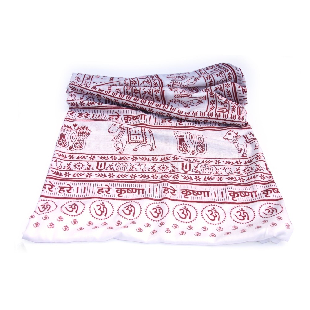 Prabhuji Meditation Yoga Prayer Shawl - Maha Mantra - White Large