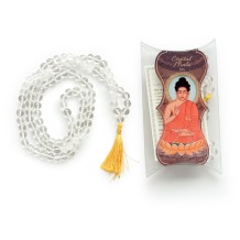 Prabhuji Prayer Mala Beads - Clear Crystal Quartz - 108 Prayer Beads
