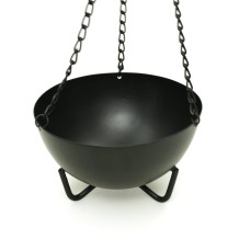 Prabhuji Burner - Hanging Black Cauldron Large