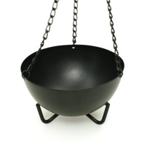 Prabhuji Burner - Hanging Black Cauldron Large