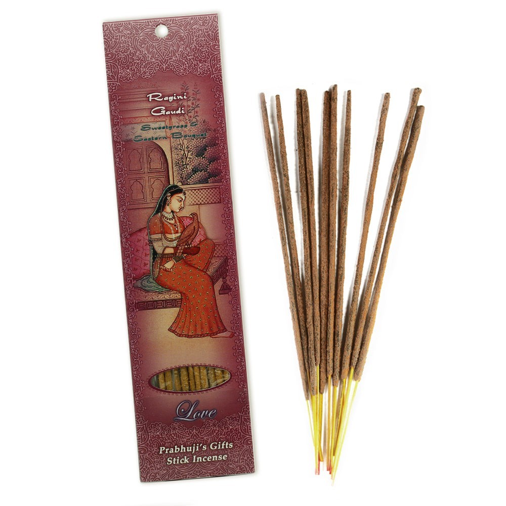 Prabhuji Incense Sticks Ragini Gaudi - Sweetgrass and Eastern Bouquet - Love