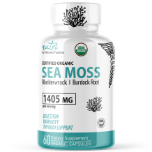 ORGANIC Sea Moss with Bladderwrack, Burdock & Black Pepper 1400mg