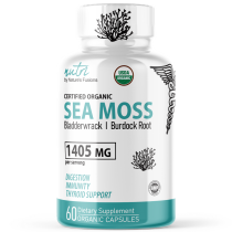 ORGANIC Sea Moss with Bladderwrack, Burdock & Black Pepper 1400mg
