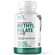 Methylfolate (5-MTHF) 15mg - 120 Vegan Tablets