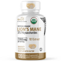 NUTRI Lion's Mane 1900mg - ORGANIC 120ct