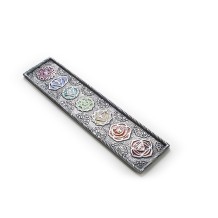 Prabhuji Incense Burner - Ornate Metal Seven Chakras - 10.75"