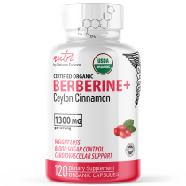 Berberine+ with Cinnamon Ceylon 1300 mg - ORGANIC 120ct
