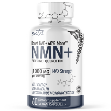 NMN+ 1000 mg (NMN + Quercetin & Piperine) MAX Strength 60ct
