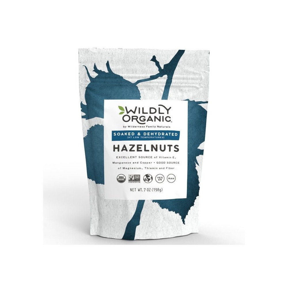 Nuts | Raw | Soaked & Dried | Certified Organic | Hazelnuts | 25 lb. Case