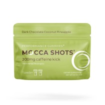 Mocca Shots High Energy Gummies with Caffeine Dark Coconut Pineapple(12-Pack)