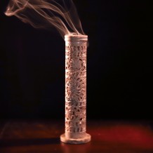 Prabhuji - Incense Burner - Soapstone Tower Flowers Jali (10.5"x3"x3)