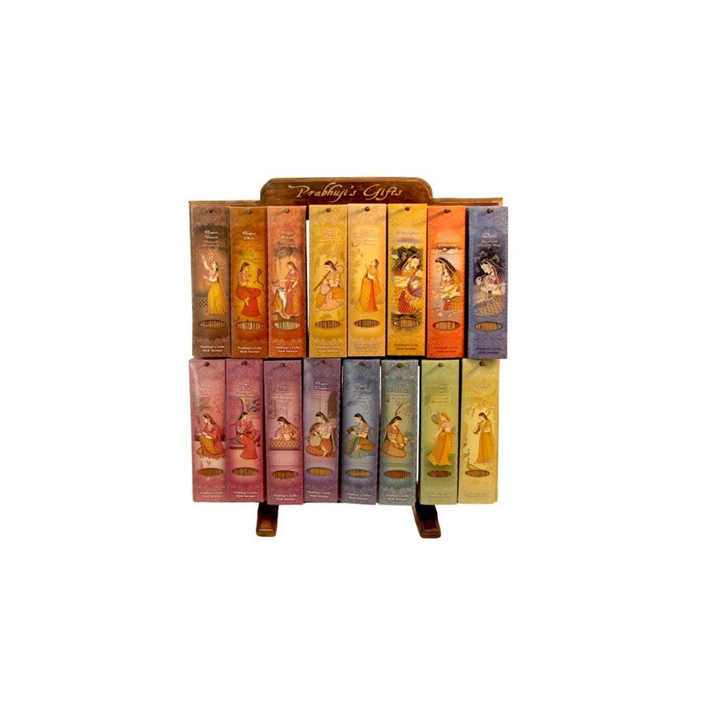 Prabhuji Wholesale Opening Bundle - Incense - Display Rack with 16 Fragrance Variety - Harmony and Meditation lines - 208 Packs