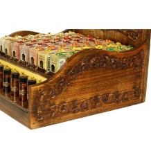 Prabhuji Display Rack - Attar Oil - Display Rack with Complete Line 0.1 oz (3 ml) and 0.2 oz (6 ml) - 56 Bottles