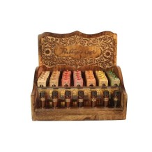 Prabhuji Display Rack - Attar Oil - Display Rack with Complete Line 0.1 oz (3 ml) - 35 Bottles