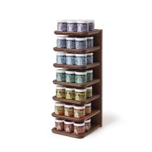 Prabhuji Wholesale Opening Bundle - Herbal Resin Incense - Display Rack with 7-Chakra Line 2.4 oz (68g) Jars - 42 Packs