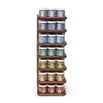 Prabhuji Wholesale Opening Bundle - Herbal Resin Incense - Display Rack with 7-Chakra Line 2.4 oz (68g) Jars - 42 Packs