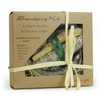 Prabhuji Kit - Smudging Kit Palo Santo - Sage - Yerba Santa - Abalone shell - with Purification Instruction Booklet