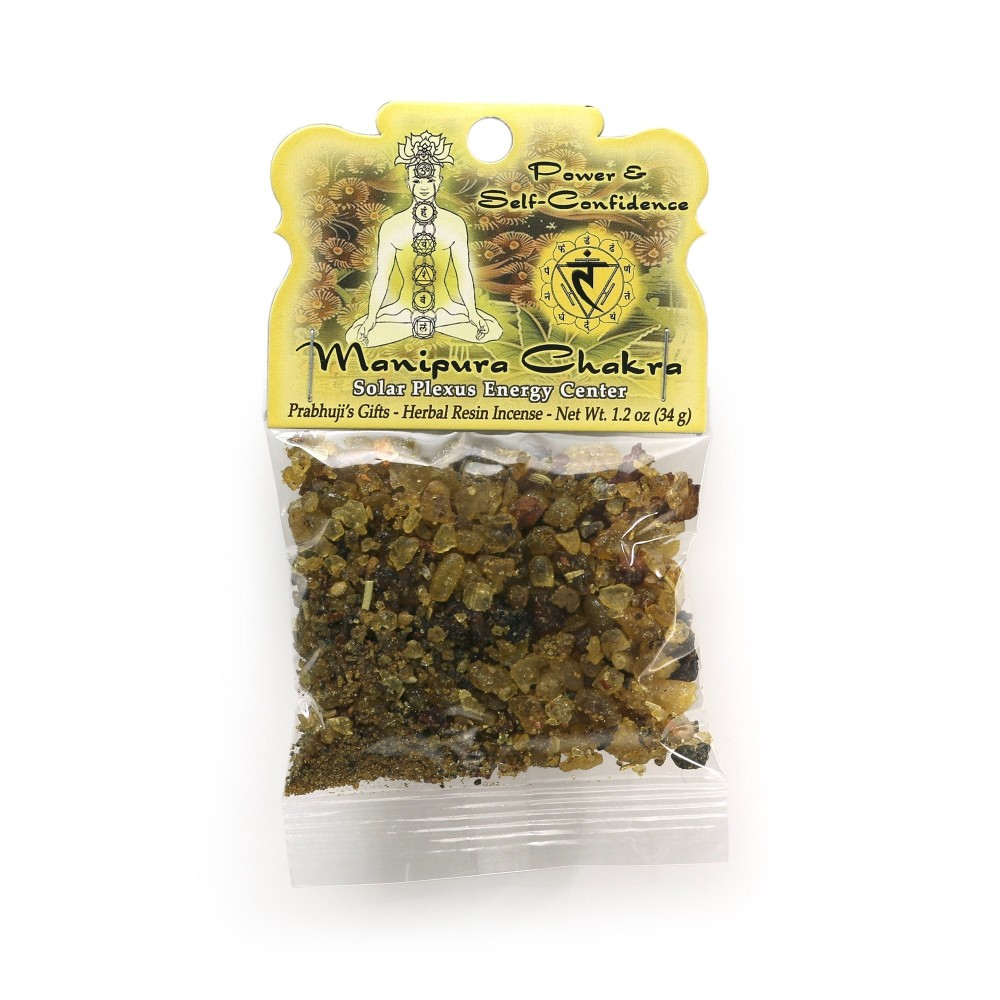 Prabhuji Resin Incense Solar Plexus Chakra Manipura - Self-confidence and Transformation - 1.2oz bag