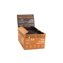 Mocca Shots High Energy Gummies with Caffeine Salted Caramel box