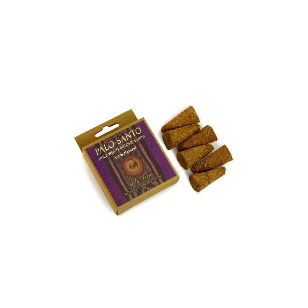 Prabhuji Palo Santo and Wild Herbs - Relaxation & Meditation - 6 Incense Cones Prabhuji Palo Santo and Wild Herbs - Relaxation & Meditation - 6 Incense Cones