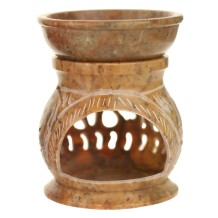 Oil Diffuser - Wholesale and Retail - Natural Soapstone Oil Burner Round Elephant 4"