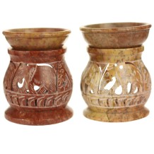 Oil Diffuser - Wholesale and Retail - Natural Soapstone Oil Burner Round Elephant 4"