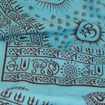 Yoga Meditation Shawl - Mantra Om - Turquoise  - Wholesale and Retail by Prabhuji's Gifts