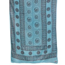Yoga Meditation Shawl - Mantra Om - Turquoise  - Wholesale and Retail by Prabhuji's Gifts