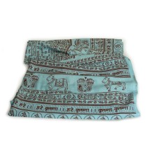 Prabhuji Meditation Yoga Prayer Shawl - Maha Mantra - Turquoise Large