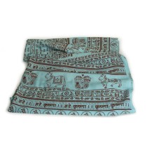 Prabhuji Meditation Yoga Prayer Shawl - Maha Mantra - Turquoise Large