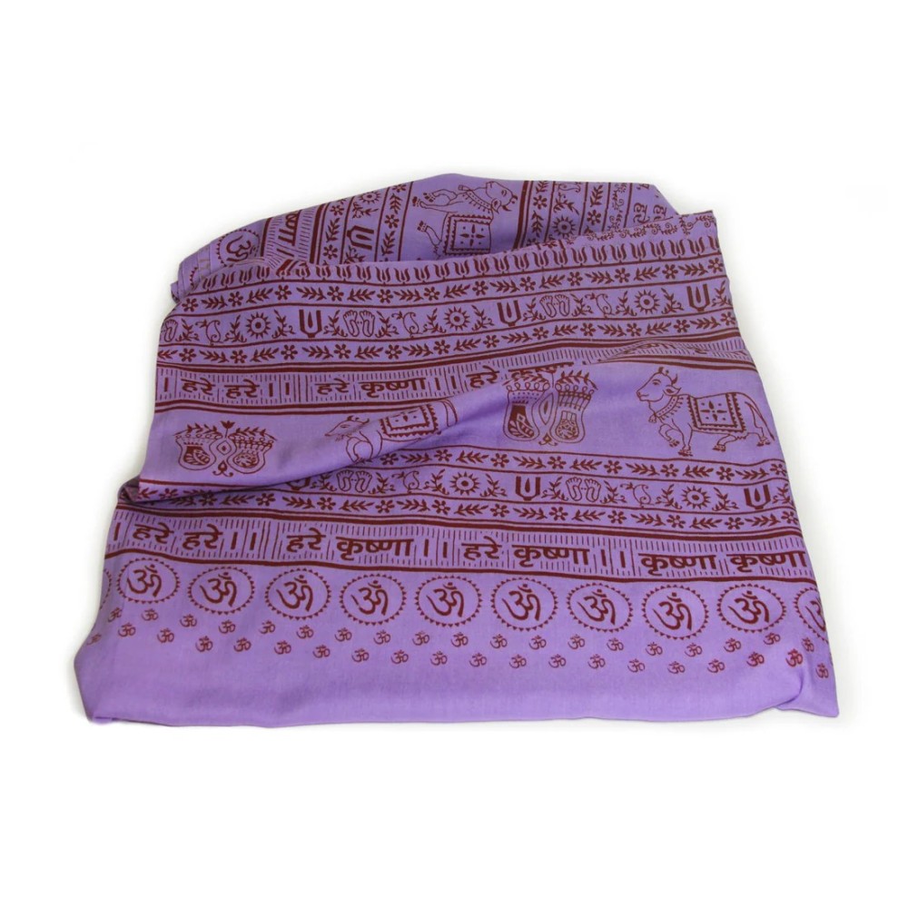 Prabhuji Meditation Yoga Prayer Shawl - Maha Mantra - Purple Large