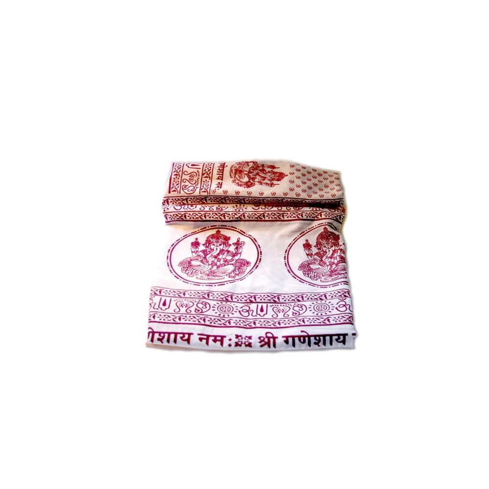 Prabhuji Meditation Yoga Prayer Shawl - Ganesh - White Large
