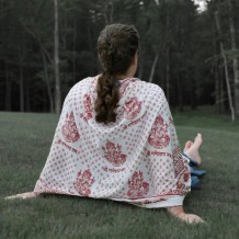 Yoga Meditation Shawl - Ganesh - White - Wholesale and Retail by Prabhuji's Gifts