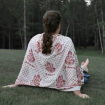 Yoga Meditation Shawl - Ganesh - White - Wholesale and Retail by Prabhuji's Gifts