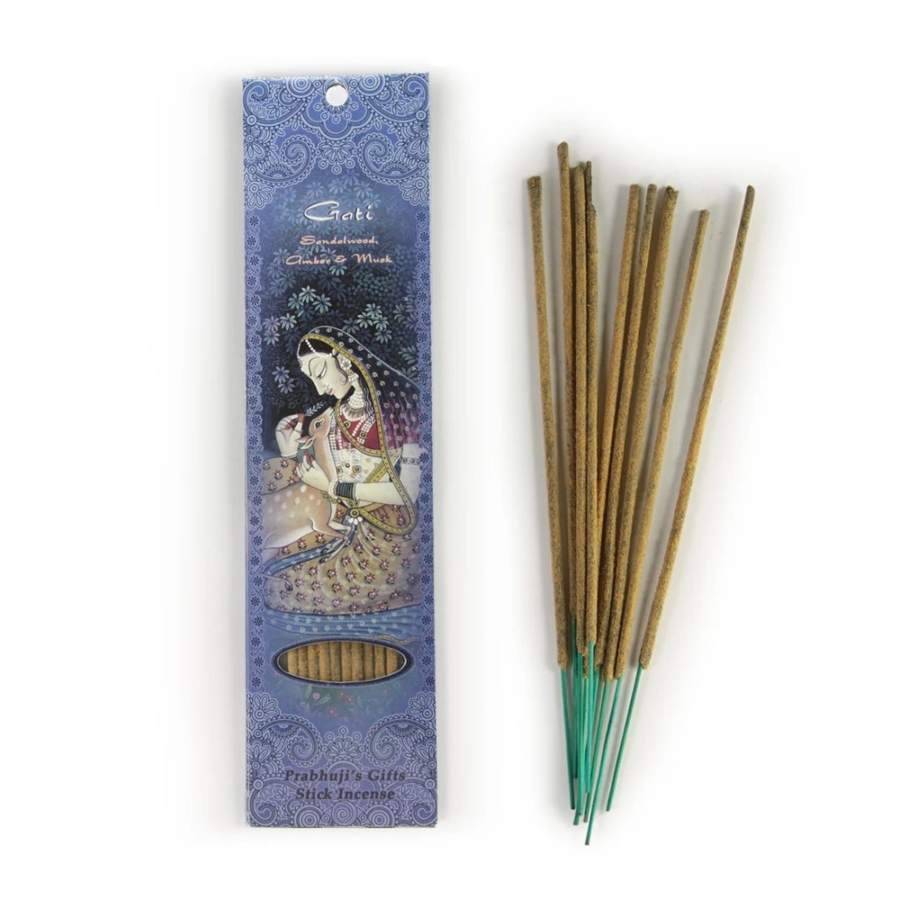 Prabhuji Incense Sticks Gati - Sandalwood, Amber, and Musk