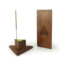 Triangle Wooden Tower Incense Burner  - Wholesale and Retail by Prabhuji's Gifts