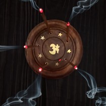 Incense Burner Round Plate Om - 4 inches  - Wholesale and Retail by Prabhuji's Gifts