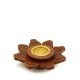 Prabhuji Incense Burner - Wooden Round Plate Lotus - 4 inches