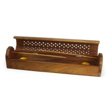 Wooden Incense Burner with Storage - Moon Star  - Wholesale and Retail by Prabhuji's Gifts