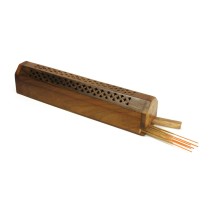 Wooden Incense Burner with Storage - Moon Star  - Wholesale and Retail by Prabhuji's Gifts