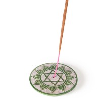 Prabhuji Incense Burner - Soapstone Plate Heart Chakra Anahata 3"